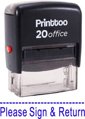 Printtoo Please CHOP Sign & Return Self Inking Rubber Stamp Office Stationary Stamp Self-inking Stamp