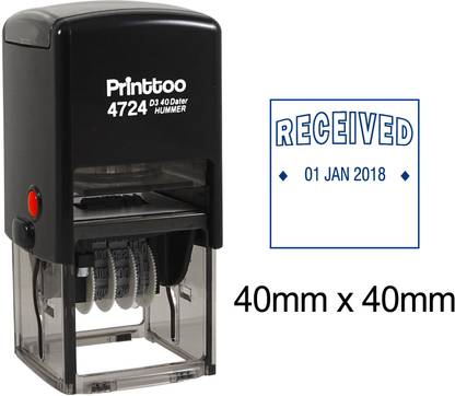 Printtoo Dater Stamp Self Inking with Received Text Office Stationery Date Rubber Stamp Self-inking Stamp