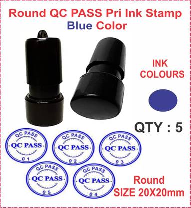Ochitya QC Pass Blue Ink 1 to 5 Self ink rubber stamp Stamp