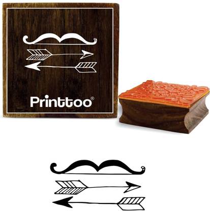 Printtoo Bow & Arrow Pattern Square Wooden Rubber Stamp Scrap-Booking Block-2 x 2 Inches Rubber Stamp