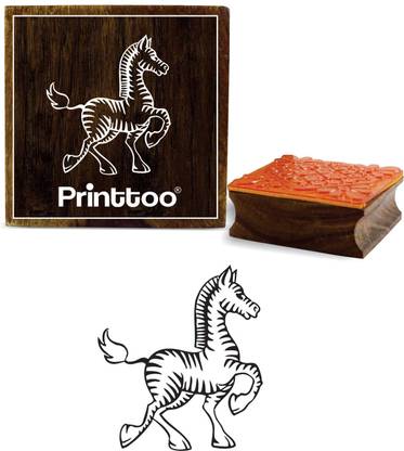 Printtoo Crafting Wooden Rubber Stamp Horse Pattern Brown Stamps-2 x 2 Inches Rubber Stamp