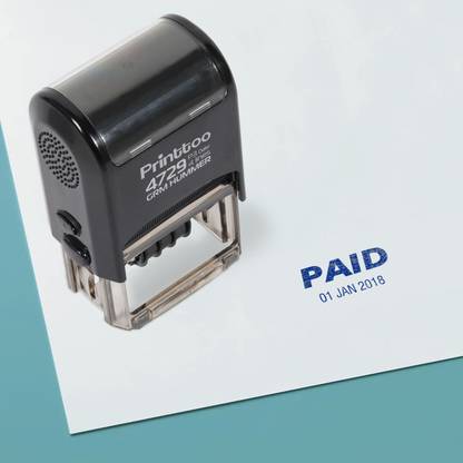 Printtoo Dater Stamp Self Inking with Paid Text Office Stationery Date Rubber Stamp Self-inking Stamp
