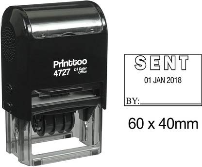 Printtoo Dater Stamp Self Inking with Sent by Text Date Rubber Stamp Office Stationery Self-inking Stamp