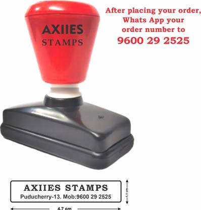 Axiies Self Ink/Pre Ink Stamp Customized Address (2 Lines) Rubber Seal