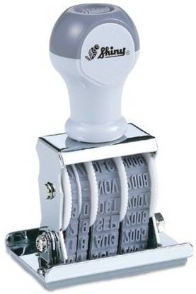 SHINY Rubber Stamp with "ENTERED" messages with signature place S-66 Flatband Die-Plate Dater