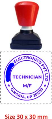 BizKit Custom Self Ink Round Stamp, Pre-inked Round stamp, Round Rubber Stamp,