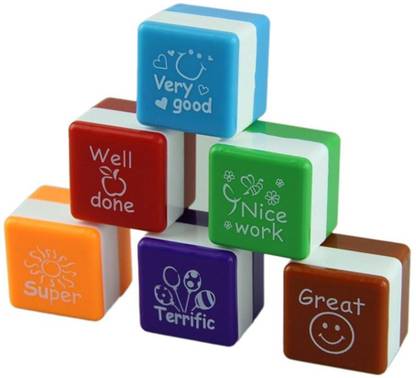 Kreative Kraft 6pcs Self Inking Teacher Stamps Stamps