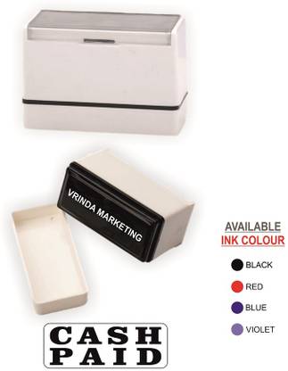 VRINDA MARKETING Vrinda "DISCARD" Self Inking Rubber Stamp Custom Office Stationary (Black) CASH PAID