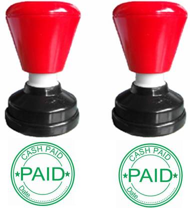 PrintX CASH PAID WITH DATE 30 MM COMBO self ink pre ink cash paid rubber stamp