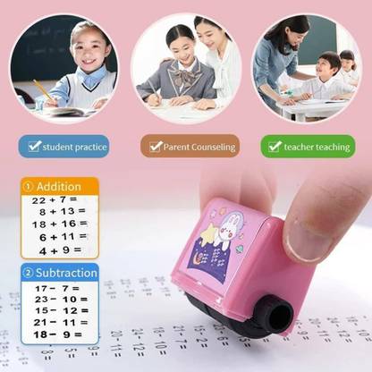 MAA BRAHMANI ENTERPRISE Addition and Subtraction Teaching Stamps for Kids,Roller Design Digital Rubber Stamp