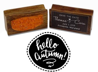 Printtoo Round Hello Autumn Rubber Stamp Wood Mounted Poster Stamper Envelope Seal Idea Rubber Stamp