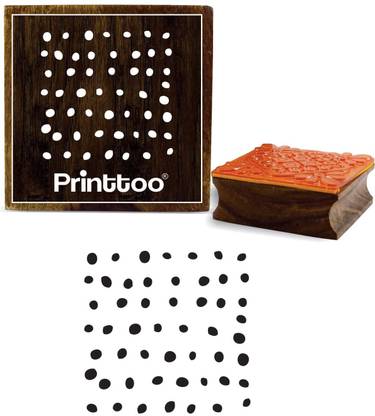 Printtoo Square Dots Pattern Brown Wooden Rubber Stamp Craft Scrap-Booking-2 x 2 Inches Rubber Stamp