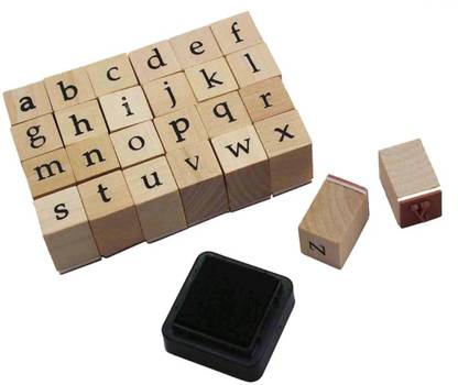 KRAFTMASTERS 26 Small Letter Alphabet Stamps WOODEN & RUBBER STAMPS