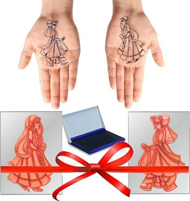 Arpita Mehandi Mehandi Design Helper tools for Groom & Bride Design with an art inkpad Synthetic Mehendi