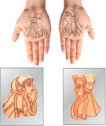 Arpita Mehandi Groom/Dulha & Bride/Dulhan self Mehandi Design Tools for easy and save time Synthetic Mehendi