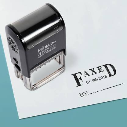 Printtoo Dater Stamp Self Inking with Faxed by Text Office Stationery Date Rubber Stamp Self-inking Stamp