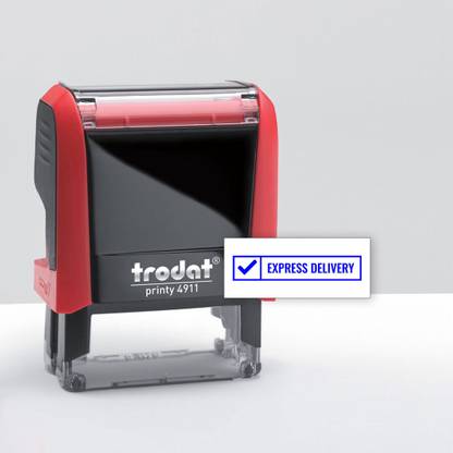 Trodat Express Delivery Text Rubber Stamp (red body color) - Design Yourself Stamp Stamp