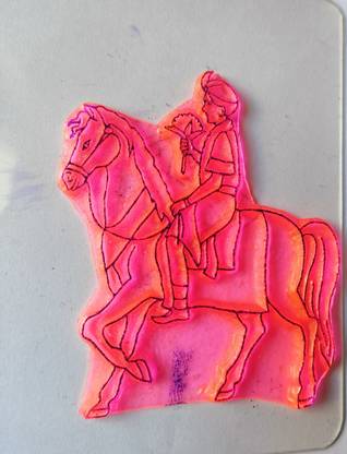 SUMAN MEHANDI TOOL horse groom with rose Self Design