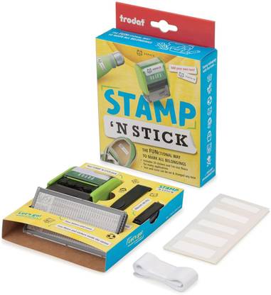 Trodat Stamp 'N Stick | Design Your Own Stamp With Name Tags Set For Clothing & Affinements