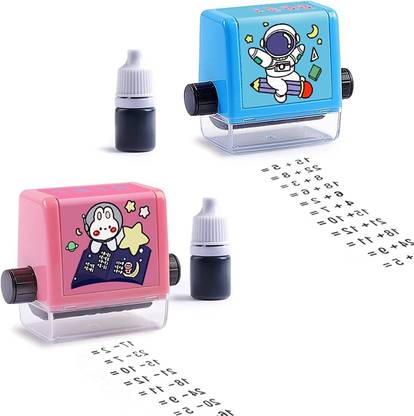 SKYBUCKET Addition & Subtraction Math Stamps roller Educational Rolling Stamp self ink stamp/roller stamp