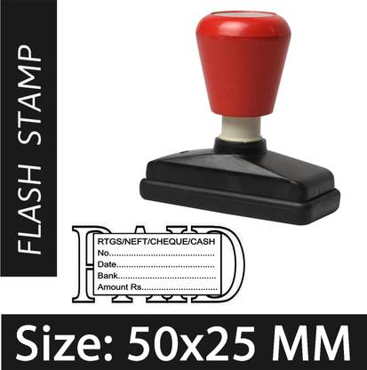 Rich Square Paid (RTGS/NEFT/CHEQUE/CASH) Self Ink Rubber Stamp Black Ink Size: 50x25 MM Self Inking Stamp