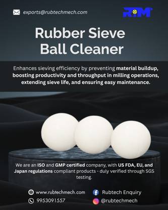 RTM White Food Grade Rubber Ball 40mm ( Pack of 20 Pcs) 40 mm Table Tennis Rubber
