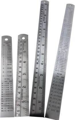 HOTCHPOTCH Combo of Double Sided 12 Inch Ruler Scale & 6 Inch Pocket Scale Measuring Tool for Students, Engineers, Architects Etc [Set of 4 Pcs.] Ruler
