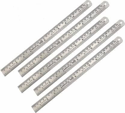 FRKB 5 Pc Stainless Steel 12 Inch Scale with Conversion Table Ruler