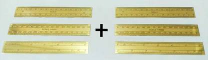 UEI 2 NO. PATWARI BRASS SCALE SET OF 3 SCALES ( TOTAL 6 SCALES ) Ruler