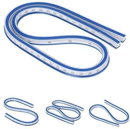 KRAFTMASTERS 60 Flexible Ruler Curve Flex Design Rule Engineering Drawing, Design Ruler