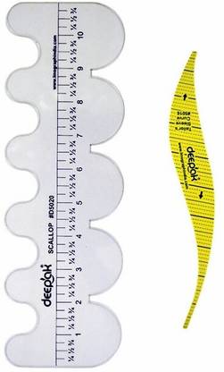 Saravana Super Mart Scallop Scale with Arm hole Scale combo for Tailoring Beginners Ruler