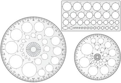 Upyukat Plastic Pro Circle BIG with 25 Circles, Pro Circle SMALL with 18 Circles, Hyperbola- Parabola Template, Geometry Template, Circle Master Drafting Scale Ruler Very Useful to Architect, Engineering Students, Office Employee Ruler