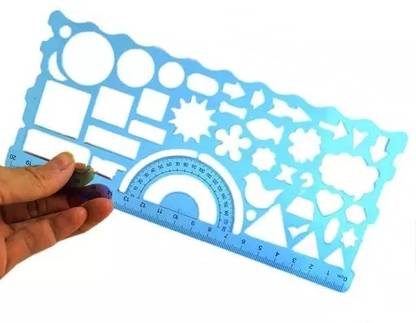 CRAZYGOL 2 IN 1 Square ruler Designer Scale Rainbow Pencils,Creative Gift Designer Spiral Ruler