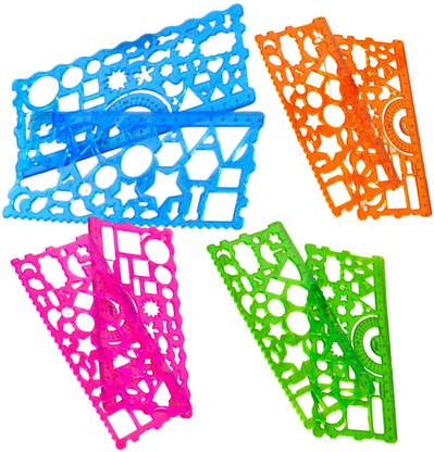 CRAZYGOL Square ruler Designer Scale Rainbow Pencils,Creative Gift Designer Spiral Ruler