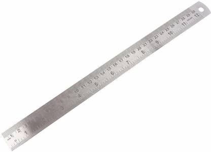 PMW Steel Scale - Ruler - 1 Foot (30 cm/ 12") - (Set of 3 Scales) Ruler