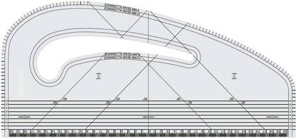 FRKB Pattern Marking Ruler- Hard Plastic for Neck Lines, Sleeve and Trouser Crotches Ruler