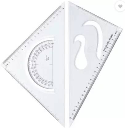 90 Degree Set Square for Engineering Drawing with Protector Ruler, Large 60 degree Ruler