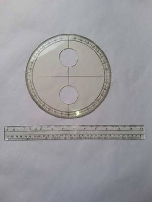 UEI 8 INCH PROTACTOR CIRCULAR (380 DEGREE) & ACRYLIC SCALE 12 INCH, PACK OF 2 Ruler