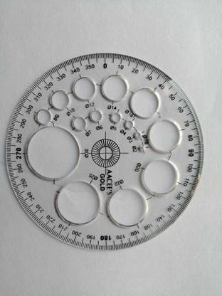 AISH 35 CIRCLE PROTECTOR SCALE DEGREE RULER + 16 CIRCLE PROTECTOR SCALE (SET OF 2) Ruler