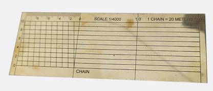 ROMOFY STORE BRASS PATWARI DIAGONAL SCALE 1/4000 WITH PERMANENT ENGRAVING MAP READING SCALE Ruler