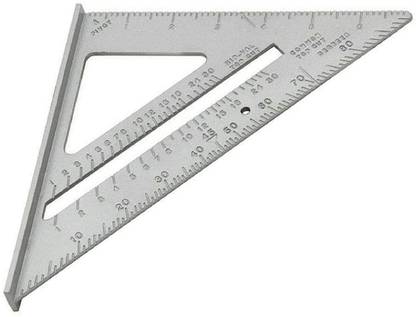 VTH Double Side Scale Aluminium Alloy Metric Inch Triangle Measurement Hand Tool Ruler