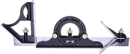 Digital Craft 1 Set Adjustable Ruler Multi Combination Square Angle Finder Protractor 300mm/12"Measuring Set Tools 180 Degree Angle Ruler Set Ruler