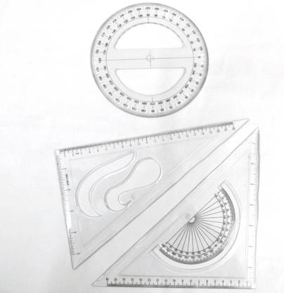 Simrah SET SQUARE & CIRCLE 360 DEGREE COMBO Ruler
