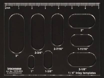 Traceease 1 PC Rectangle Stencil with 8 Oval Geometric Inlay Template 7.2" x 18.2" inches Ruler