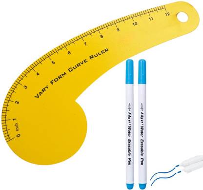Artonezt Vary Form Curve French Curve Ruler, Water Erasable Fabric Markers Ruler