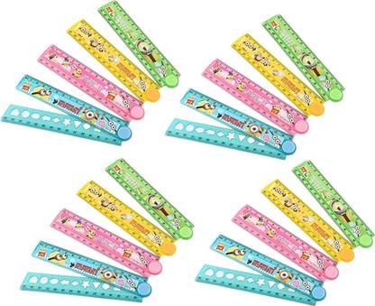 Parseed Cartoon Design Multi-Function 30cm Plastic Folding Ruler Scale Ruler