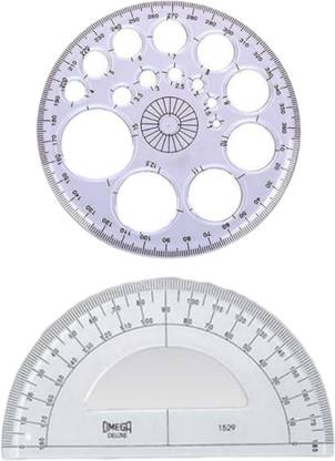 90 Degree 360 Degree Round Circle and 180 Degree Half Round Circle Protractor Circle Ruler