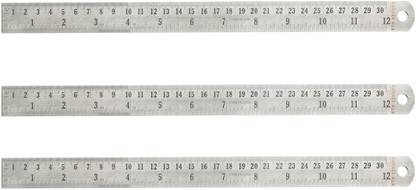 HAMMER MAN 12 inch, 30 cm Stainless Steel Ruler Scale Long Double Side Measuring Tool Ruler