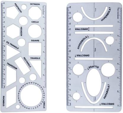 First Click Parabola (Inch)7.7 X 3.8 And Shapes Stencil Size (Inch)9.2 X 3.8 Set of 2 pcs Ruler
