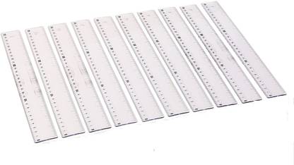 FRKB Transparent Plastic Ruler,12 Inch Standard/Metric Rulers Measuring Tool 10Pc Ruler